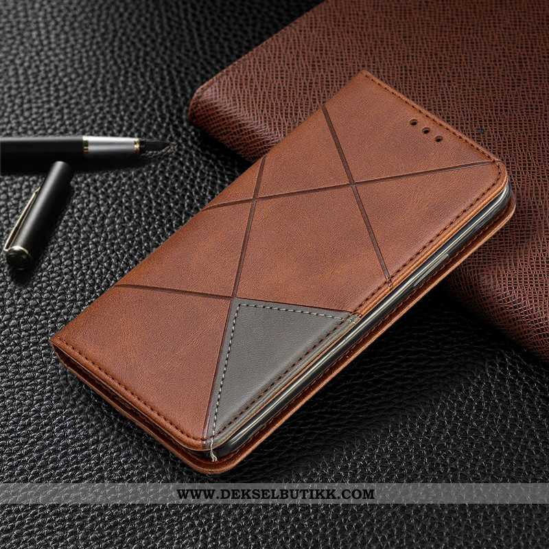 Etui Xiaomi Redmi Note 8 Pro Lommebok Folio Rød Deksel Brun, Xiaomi Redmi Note 8 Pro Beskyttelse Sal