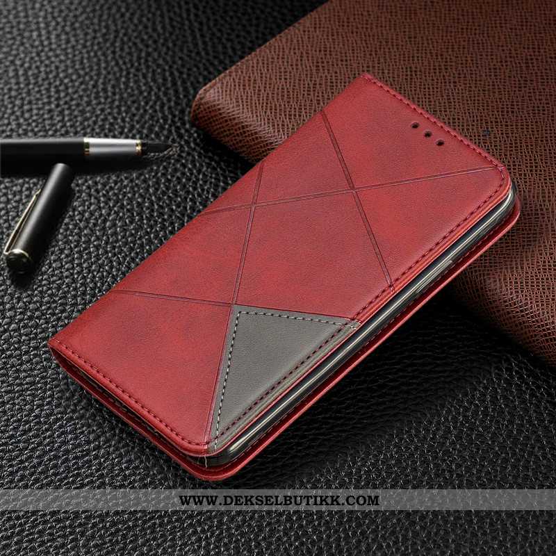 Etui Xiaomi Redmi Note 8 Pro Lommebok Folio Rød Deksel Brun, Xiaomi Redmi Note 8 Pro Beskyttelse Sal