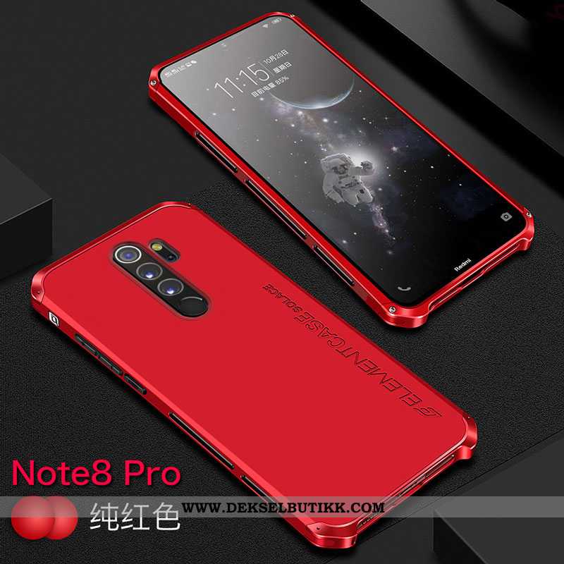 Etui Xiaomi Redmi Note 8 Pro Metall Frame Rød Svart, Deksel Xiaomi Redmi Note 8 Pro Beskyttelse På N