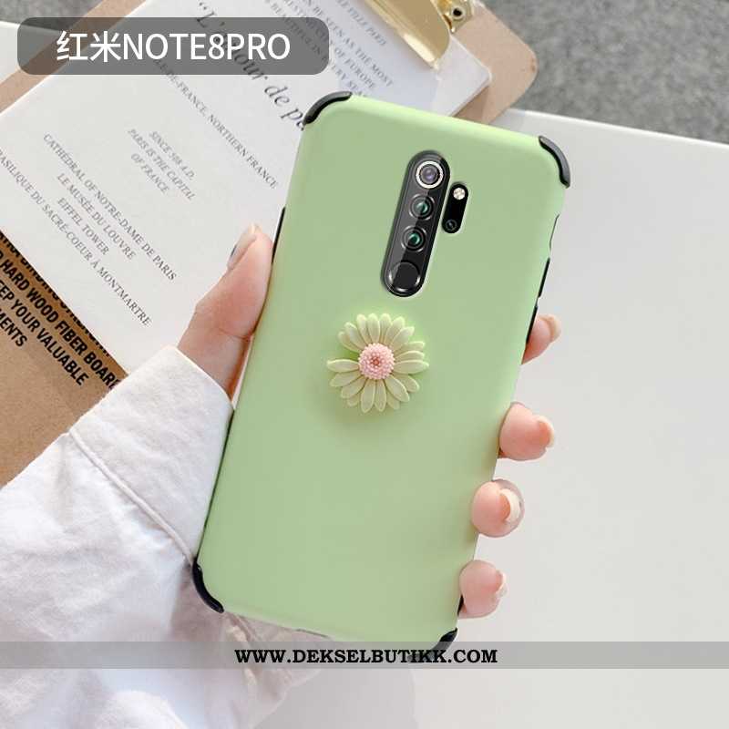 Etui Xiaomi Redmi Note 8 Pro Silikon Enkel Rød Fersk Grønn, Deksel Xiaomi Redmi Note 8 Pro Beskyttel