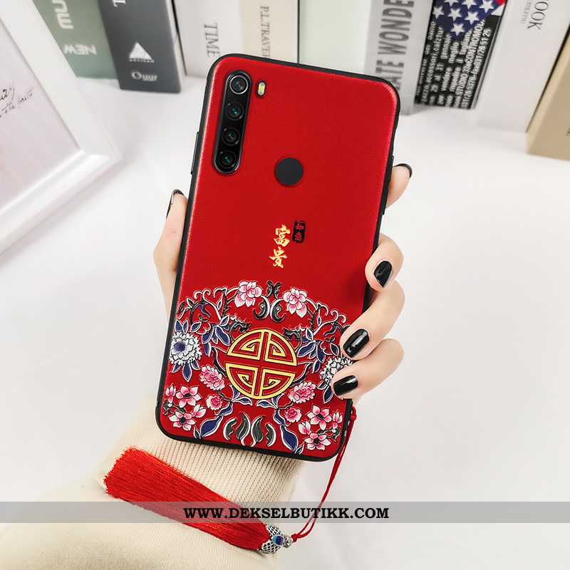 Etui Xiaomi Redmi Note 8t Kreativ Palass Vintage Trykk Rød, Deksel Xiaomi Redmi Note 8t Relieff Tilb