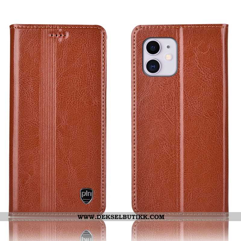 Etui iPhone 11 Skinn Mobiltelefon Folio Deksel Brun, iPhone 11 Beskyttelse Salg