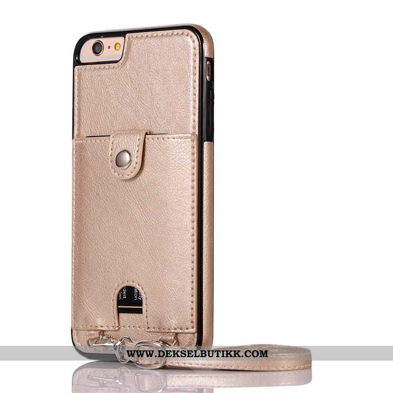 Etui iPhone 7 Hengende Ornamenter Kort Beskyttelse Gull, Deksel iPhone 7 Hengende Nakke Butikk