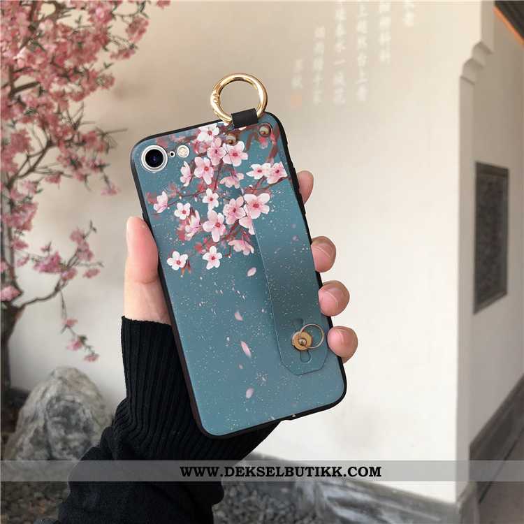 Etui iPhone 8 Beskyttelse Blomster Kinesisk Stil Lilla, Deksel iPhone 8 Hengende Nakke Salg