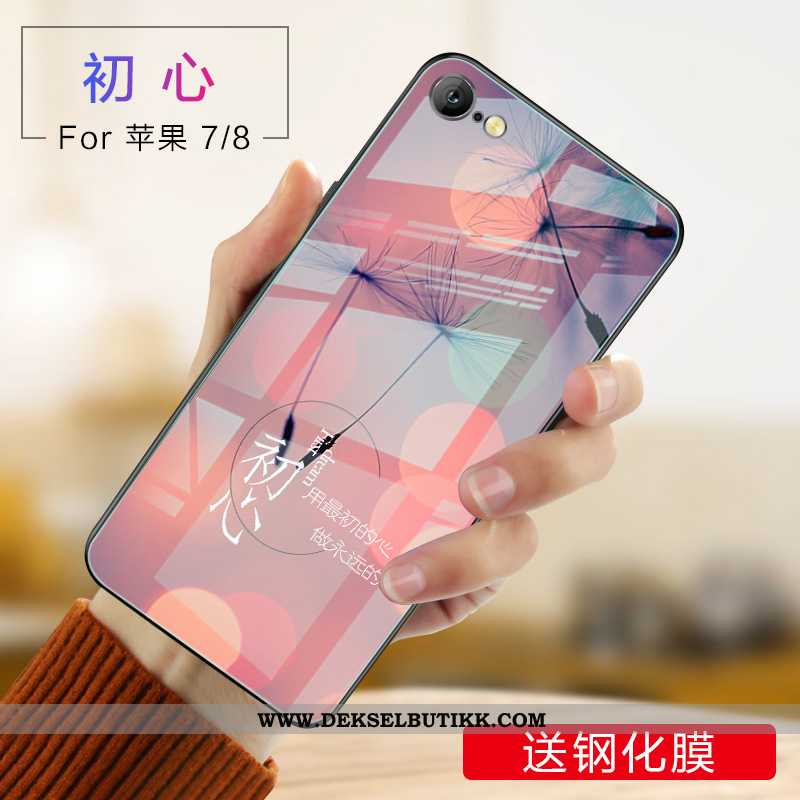 Etui iPhone 8 Beskyttelse Tynne Kreativ Rosa, Deksel iPhone 8 Glass Tilbud