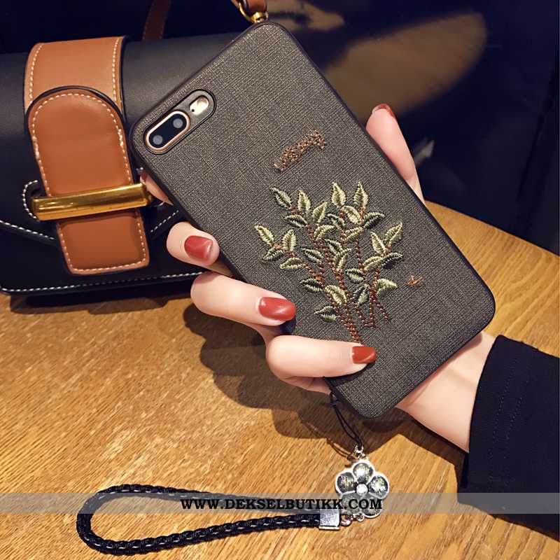 Etui iPhone 8 Plus Hengende Ornamenter Deksel Broderi Anti-fall Beige, iPhone 8 Plus Kreativ Butikk