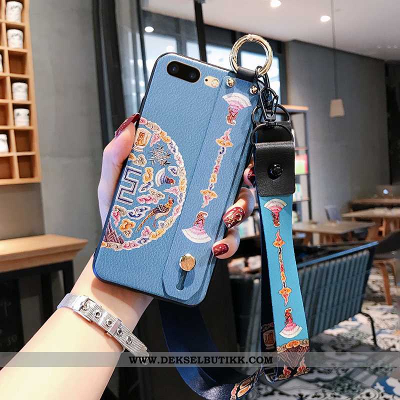 Etui iPhone 8 Plus Hengende Ornamenter Hengende Nakke Rosa Mobiltelefon, Deksel iPhone 8 Plus Relief