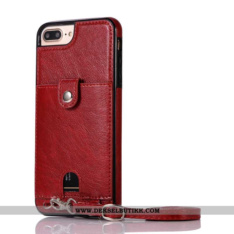 Etui iPhone 8 Plus Hengende Ornamenter Rosa Deksel Pu, iPhone 8 Plus Hengende Nakke Rabatt