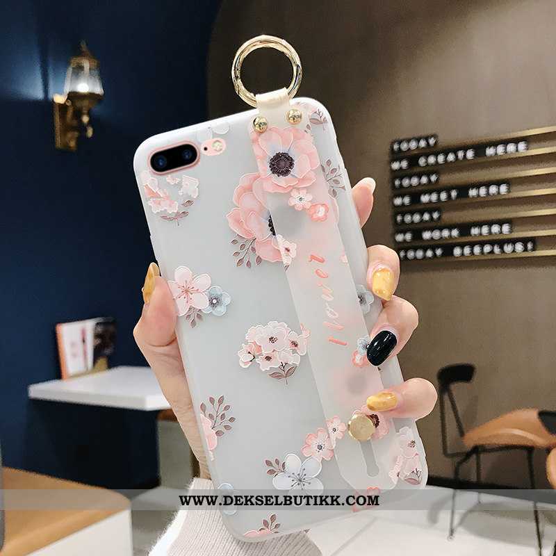 Etui iPhone 8 Plus Nubuck Hengende Nakke Anti-fall Mobiltelefon Rosa, Deksel iPhone 8 Plus Hengende 