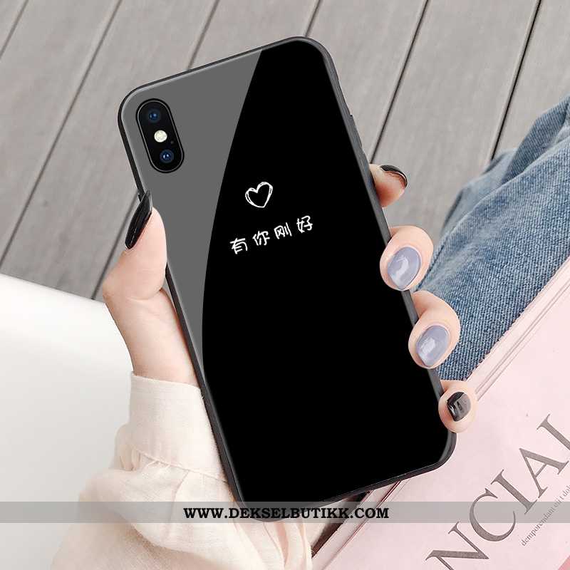 Etui iPhone X Kreativ Lovers Enkel Svart, Deksel iPhone X Trend Butikk