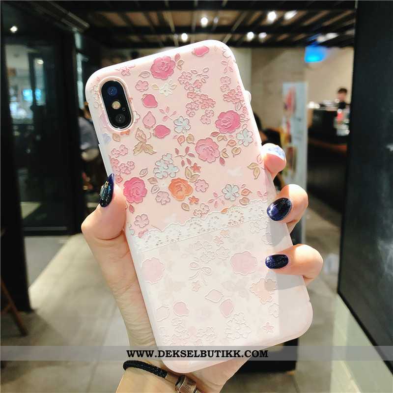 Etui iPhone X Silikon Fersk Deksel Nye Rosa, iPhone X Hengende Ornamenter Rabatt