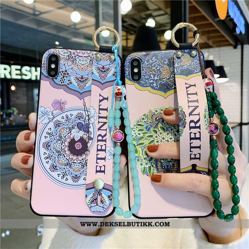 Etui iPhone X Vintage Scenery Deksel Rosa, iPhone X Beskyttelse Salg