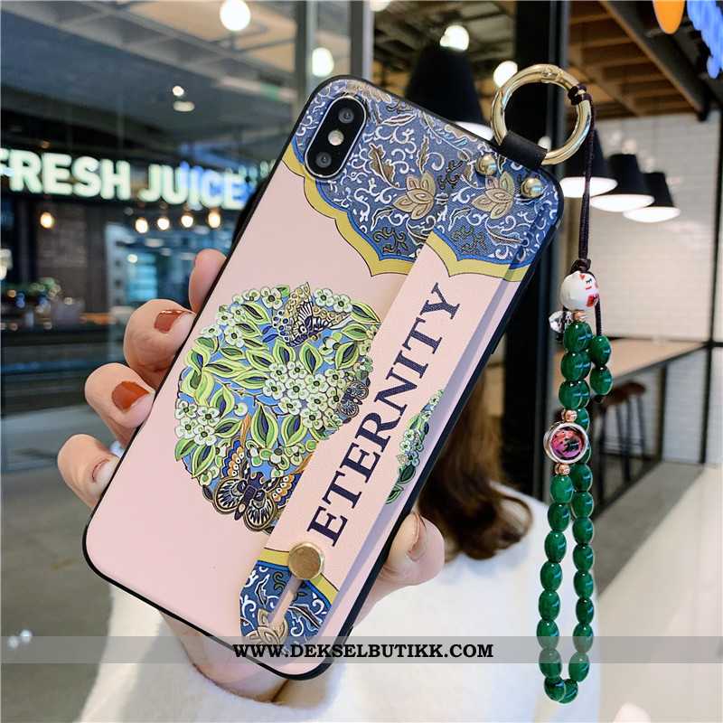 Etui iPhone X Vintage Scenery Deksel Rosa, iPhone X Beskyttelse Salg