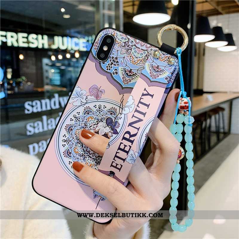 Etui iPhone X Vintage Scenery Deksel Rosa, iPhone X Beskyttelse Salg