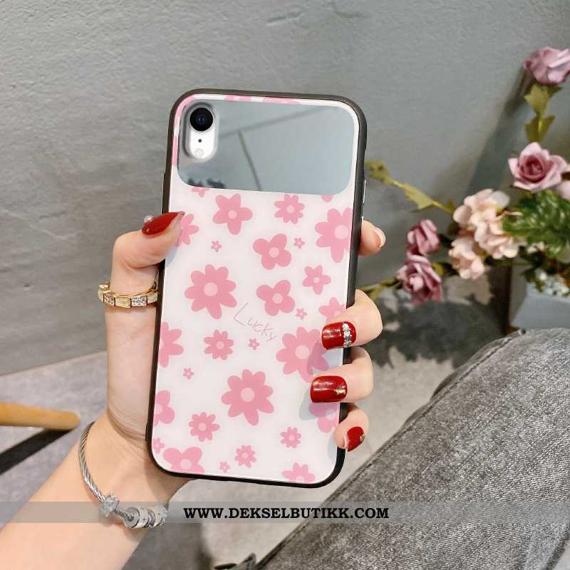 Etui iPhone Xr Kreativ Mobiltelefon Anti-fall Glass Rosa, Deksel iPhone Xr Silikon Rabatt