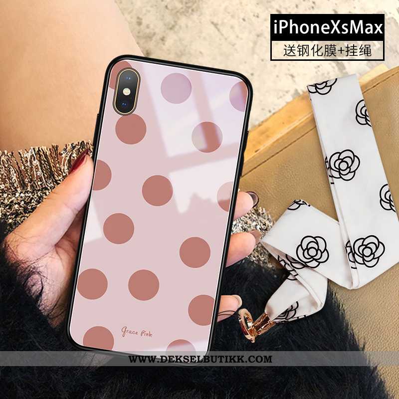 Etui iPhone Xs Max Glass Anti-fall Mobiltelefon Rosa, Deksel iPhone Xs Max Trend Tilbud