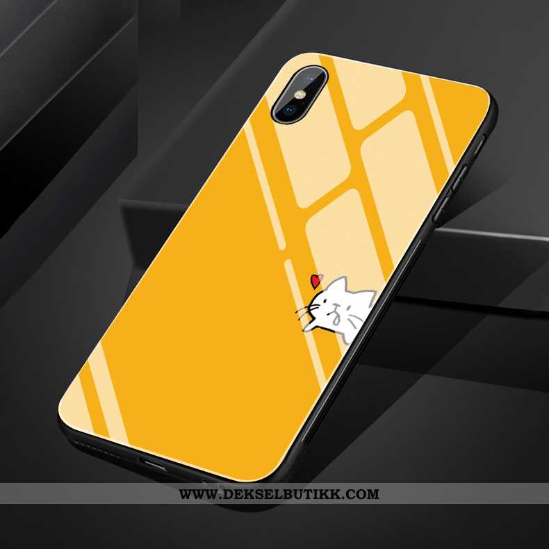 Etui iPhone Xs Max Silikon Katt Kreativ Gul, Deksel iPhone Xs Max Glass Billige