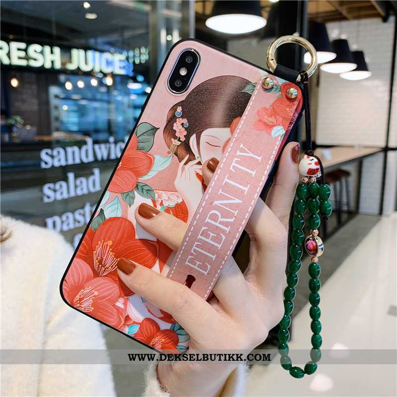 Etui iPhone Xs Max Vintage Hengende Ornamenter Deksel Kinesisk Stil Rød, iPhone Xs Max Myke Tilbud