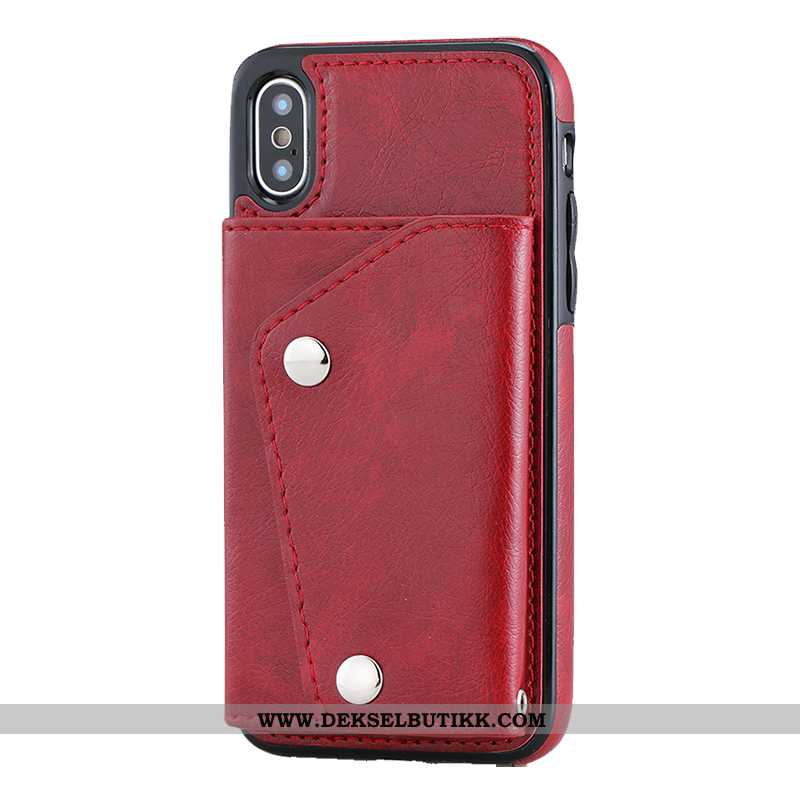 Etui iPhone Xs Myke Anti-fall Skinndeksel Kort Veske Rød, Deksel iPhone Xs Silikon Billige