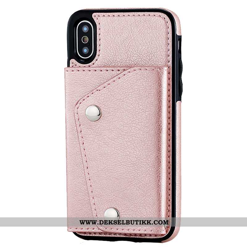 Etui iPhone Xs Myke Anti-fall Skinndeksel Kort Veske Rød, Deksel iPhone Xs Silikon Billige