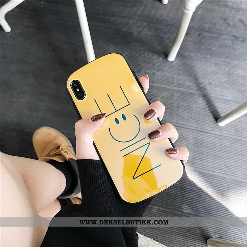 Etui iPhone Xs Myke Mobiltelefon Cartoon Lovers Gul, Deksel iPhone Xs Silikon Billige