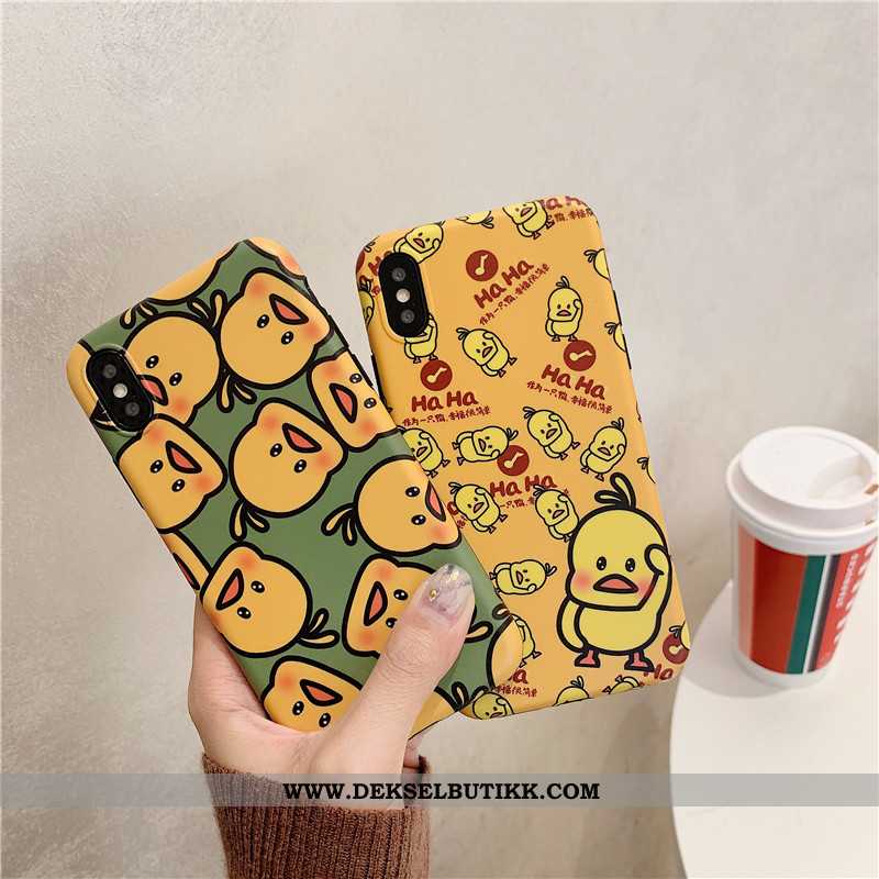 Etui iPhone Xs Silikon And Anti-fall Deksel Gul, iPhone Xs Cartoon Billig