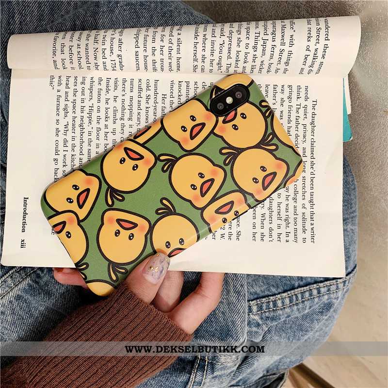 Etui iPhone Xs Silikon And Anti-fall Deksel Gul, iPhone Xs Cartoon Billig