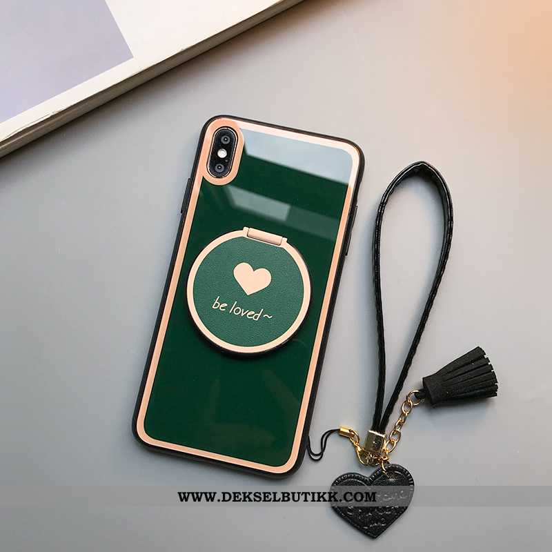 Etui iPhone Xs Silikon Trend Hengende Ornamenter Anti-fall Grønn, Deksel iPhone Xs Glass Billige