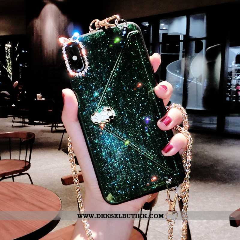 Etui iPhone Xs Trend Svart Kort Veske Mobiltelefon, Deksel iPhone Xs Med Strass Billige