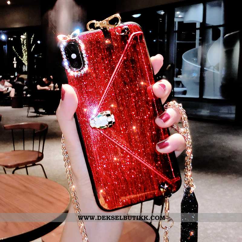 Etui iPhone Xs Trend Svart Kort Veske Mobiltelefon, Deksel iPhone Xs Med Strass Billige