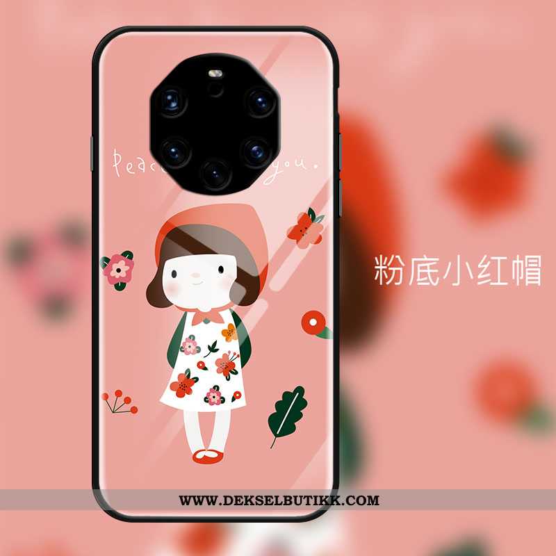 Deksel Huawei Mate 40 Rs Cartoon Etui Hengende Ornamenter Tempe~~pos Rosa, Huawei Mate 40 Rs Beskytt