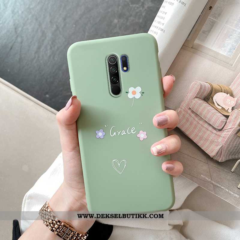 Deksel Xiaomi Redmi 9 Nubuck Ultra Silikon Grønn, Etui Xiaomi Redmi 9 Hengende Ornamenter Billige