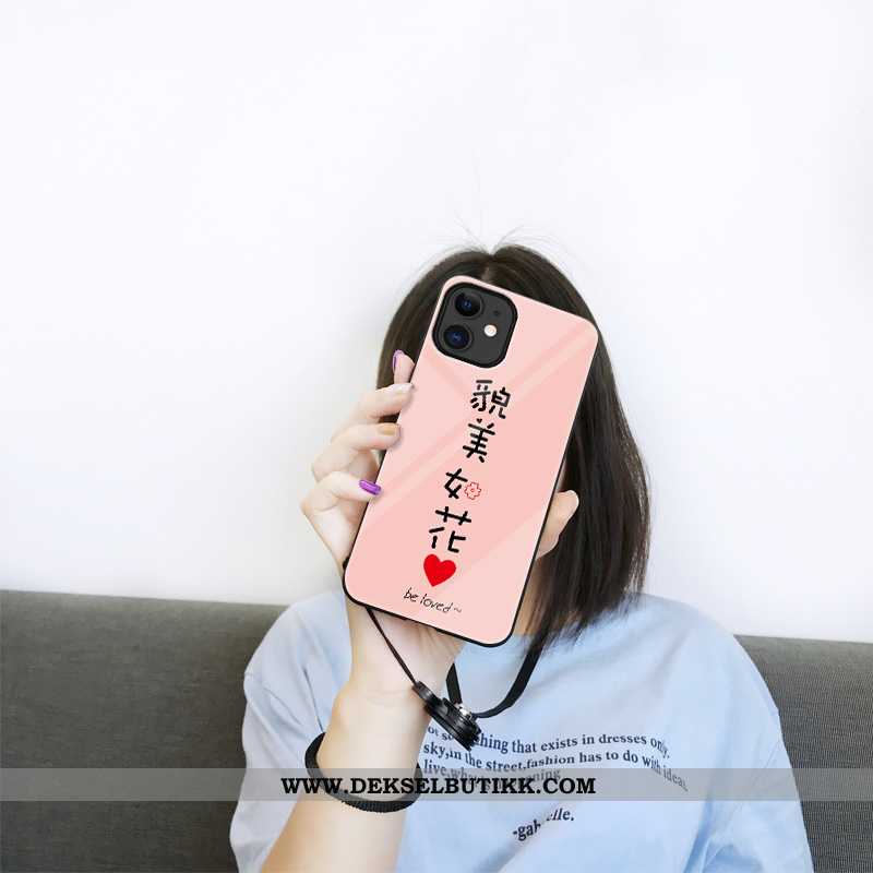 Deksel iPhone 12 Mini Glass Etui Lovers Kreativ Rosa, iPhone 12 Mini Mote Billige