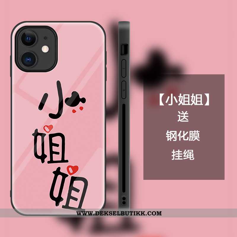 Deksel iPhone 12 Mini Glass Etui Lovers Kreativ Rosa, iPhone 12 Mini Mote Billige