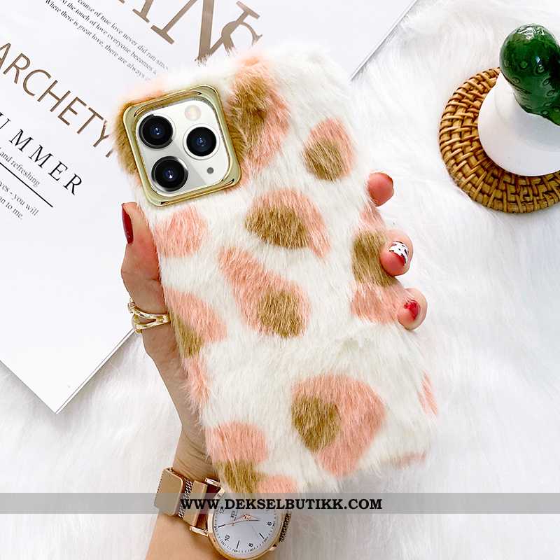 Deksel iPhone 12 Pro Kreativ Leopard Mobiltelefon Plysj Hvitt, Etui iPhone 12 Pro Mønster Billig