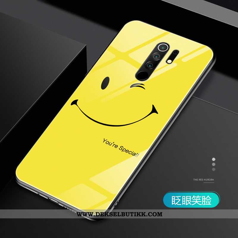 Etui Xiaomi Redmi 9 Av Personlighet Smil Alt Inkludert Deksel Gul, Xiaomi Redmi 9 Glass Billige