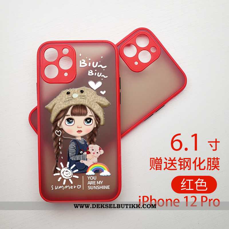 Etui iPhone 12 Pro Trend Alt Inkludert Cartoon Rød, Deksel iPhone 12 Pro Nubuck Billig