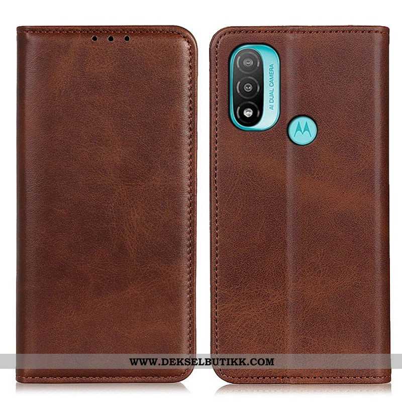 Beskyttelse Deksel Til Moto E40 / E30 / E20 Folio Deksel Elegance Split Leather