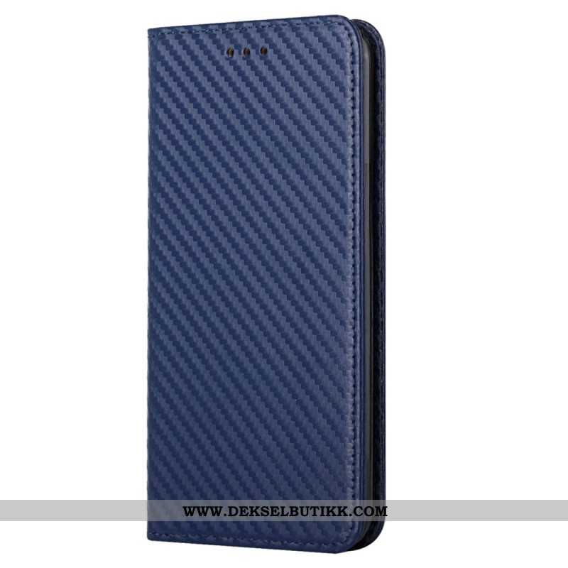 Beskyttelse Deksel Til Samsung Galaxy S23 5G Med Kjede Folio Deksel Strappy Carbon Fiber Style