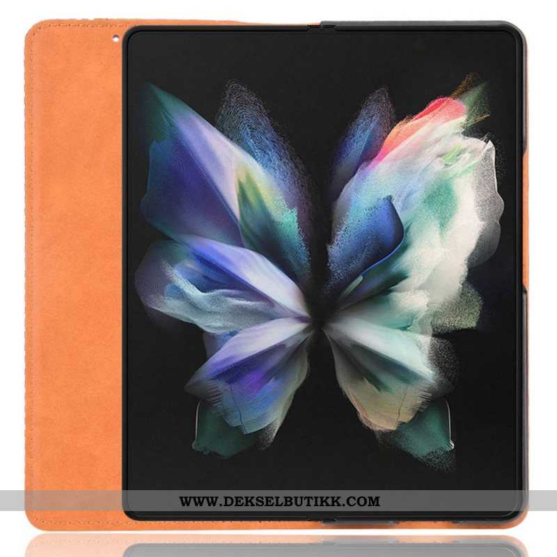 Beskyttelse Deksel Til Samsung Galaxy Z Fold 4 Folio Deksel Oppbevaring Av Retro Penner