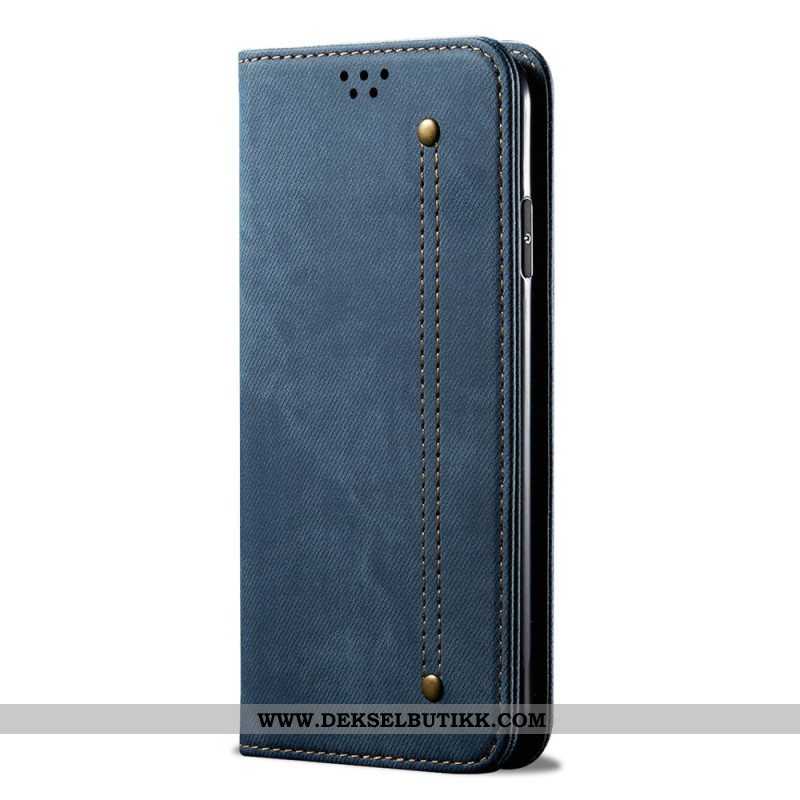 Beskyttelse Deksel Til Xiaomi Redmi Note 12 5G Folio Deksel Denim Stoff