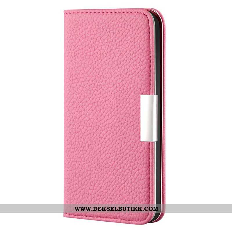 Beskyttelse Deksel Til iPhone 13 Mini Folio Deksel Litchi Ultra Chic I Kunstskinn