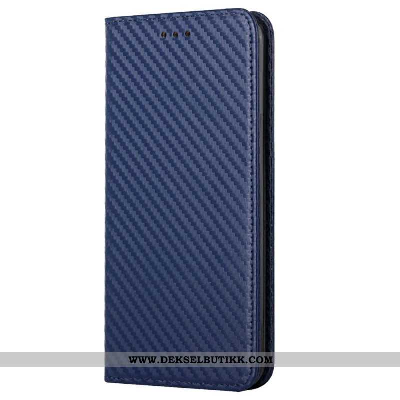 Beskyttelse Deksel Til iPhone 14 Med Kjede Folio Deksel Strappy Carbon Fiber Style