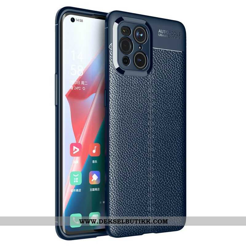 Deksel Til Oppo Find X3 Pro Dobbel Linje Litchi Leather Effect