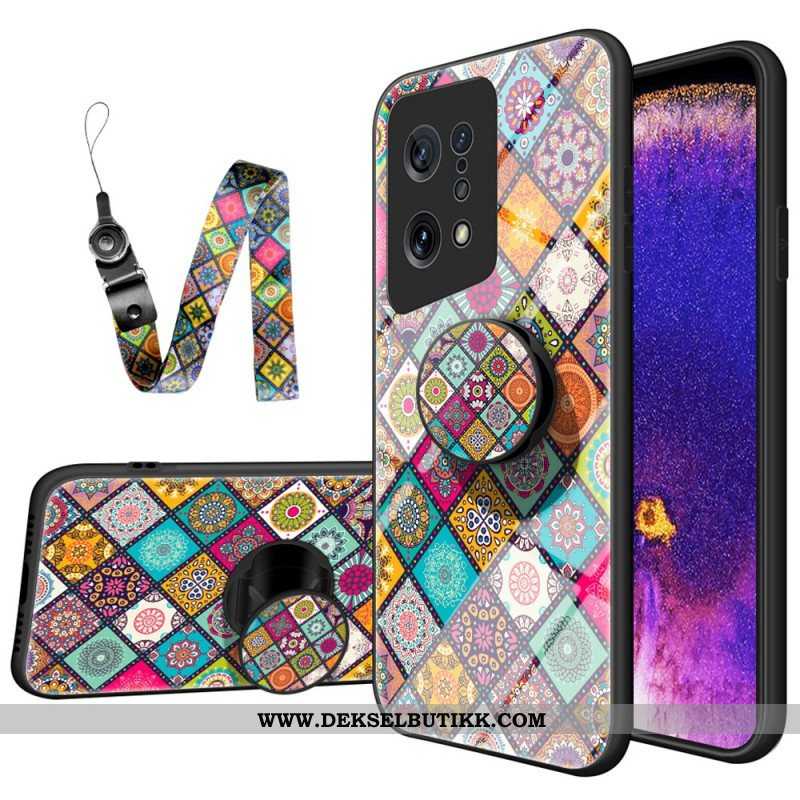 Deksel Til Oppo Find X5 Patchwork Magnetisk Holder