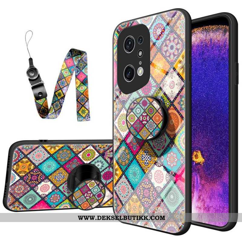 Deksel Til Oppo Find X5 Pro Patchwork Magnetisk Holder