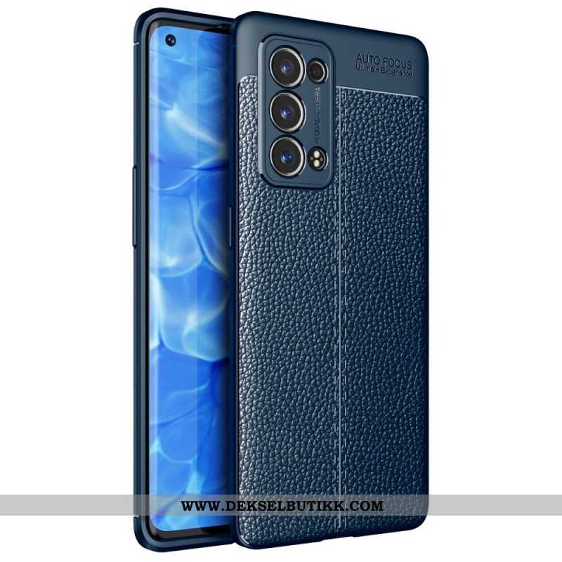 Deksel Til Oppo Reno 6 Pro 5G Litchi Double Line Leather