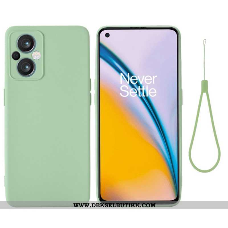 Deksel Til Oppo Reno 8 Lite Med Kjede Strappy Flytende Silikon