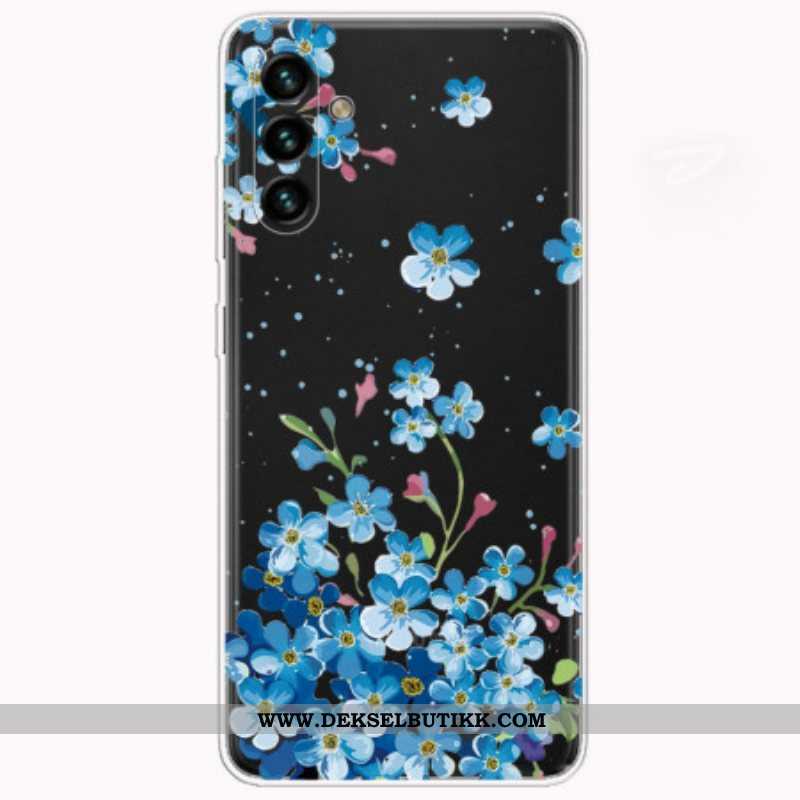 Deksel Til Samsung Galaxy A13 5G / A04s Blå Blomster