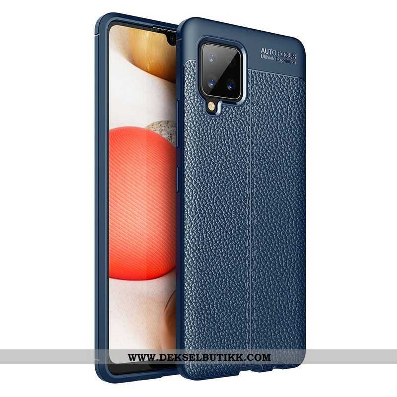 Deksel Til Samsung Galaxy A42 5G Dobbel Linje Litchi Leather Effect